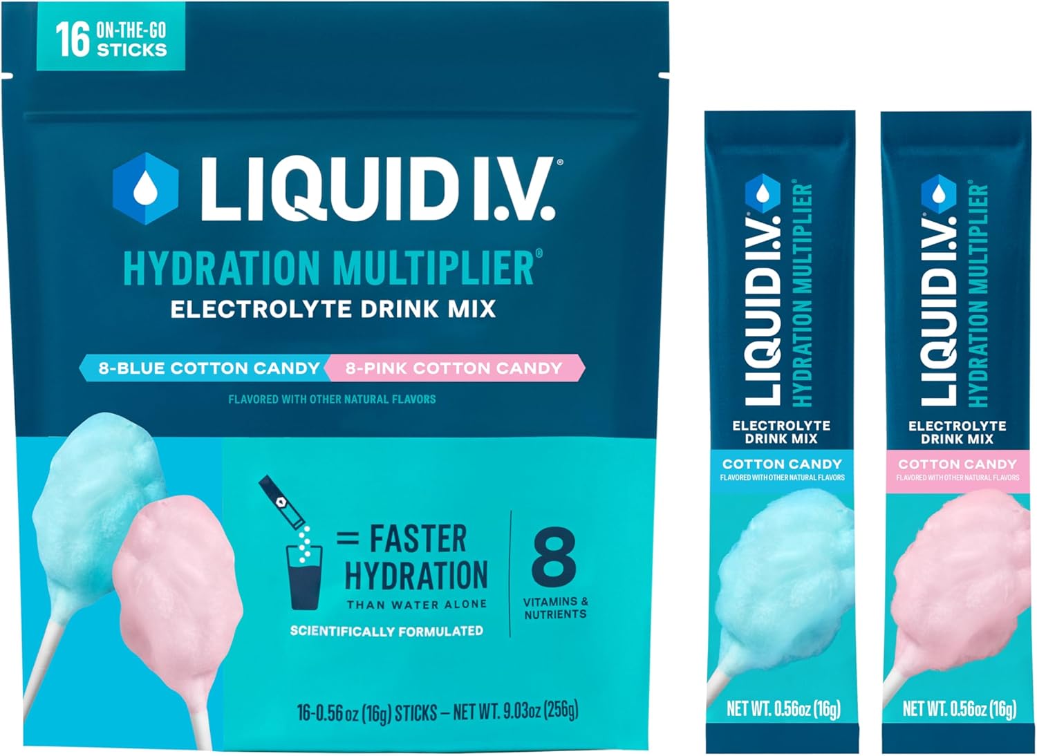 Electrolyte Powder Pack - ของเหลวทางหลอดเลือดดำ ® สารเพิ่มความชุ่มชื้น - คอตตอนแคนดี้ |