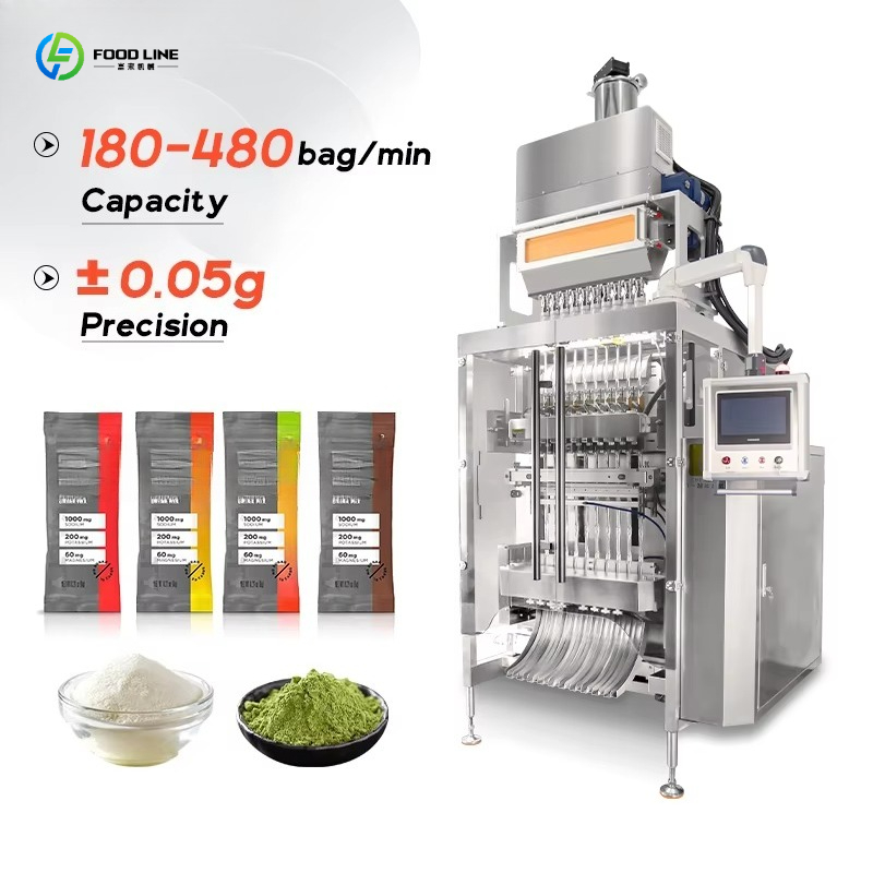 Electrolyte Powder Pack - เครื่องบรรจุซองอัตโนมัติแบบหลายเลนสำหรับเครื่องดื่มเสริมโปรตีน 10 กรัม 12 กรัม ผงอิเล็กโทรไลต์